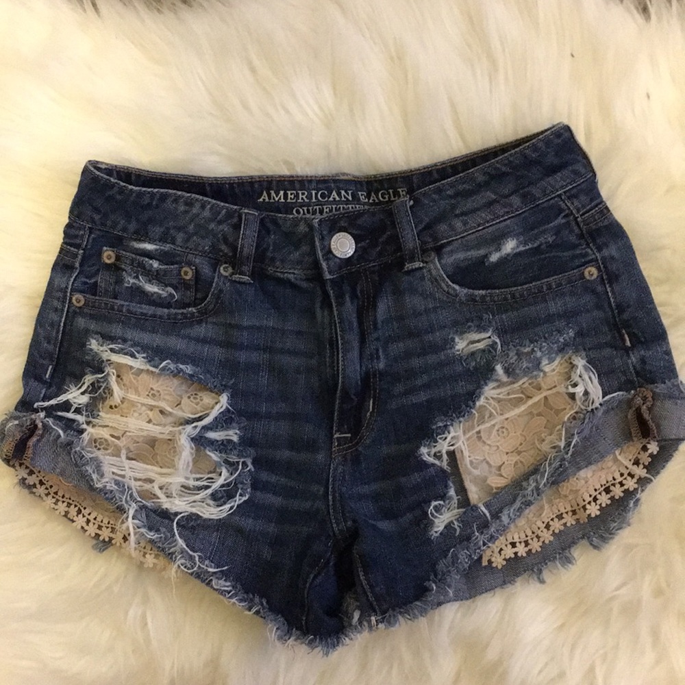 AE Crotchet Lace Peakaboo Jean Shorts